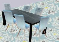 Modern Fixed Dining Table With Chinese Ceramic Streamlined Steel Triangular Legs
