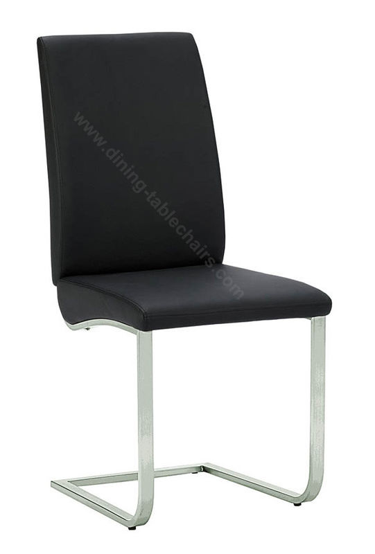 Polyurethane PU Dining Chairs , Upholstered Dining Room Chairs Stainess Steel Leg